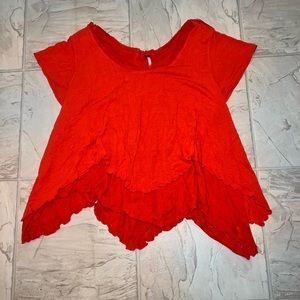 Red Flowy Free People Top